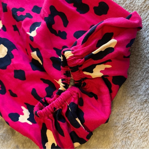 Crown & Ivy Fuchsia, Navy, and White Animal Print Maxi Dress with Shirred Bodice - Picture 7 of 11